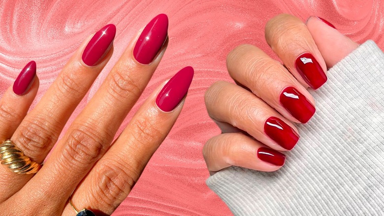 Composite red manicures