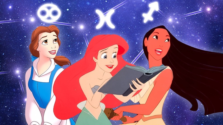 Disney princesses under zodiac symbols