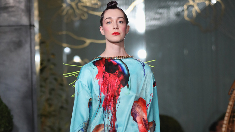 Model wearing jellyfish-themed outfit