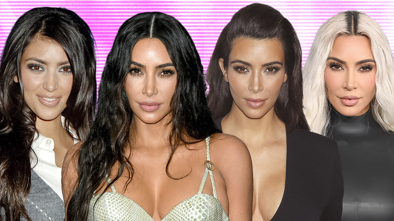 Composite Kim Kardashian different hairstyles