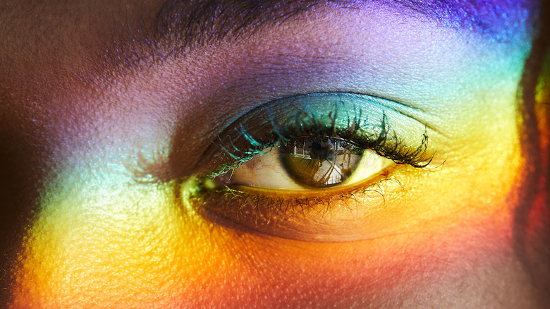 eye with rainbow color