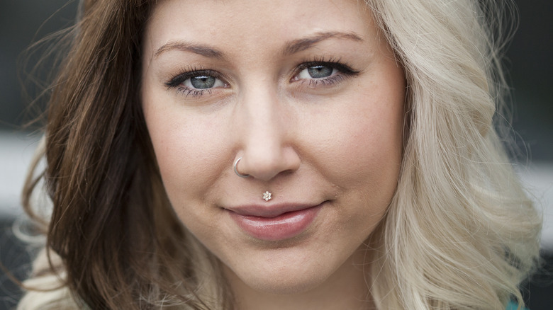 woman with a medusa piercing