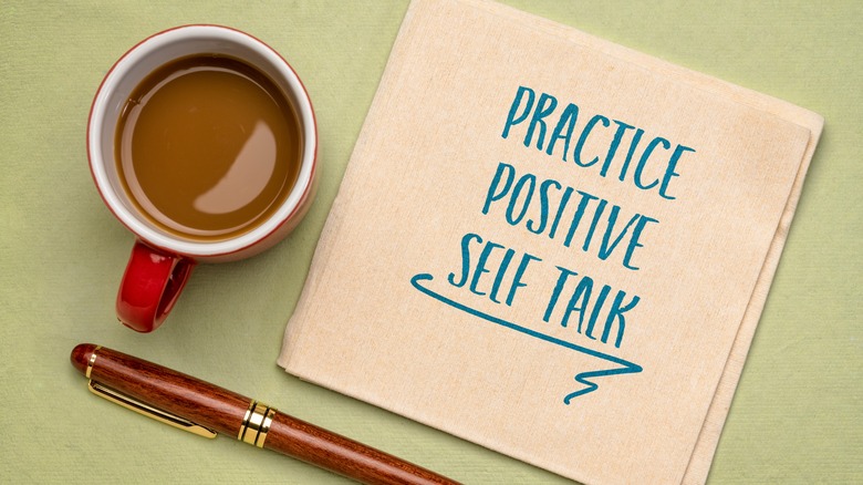 practice positive self talk on journal 